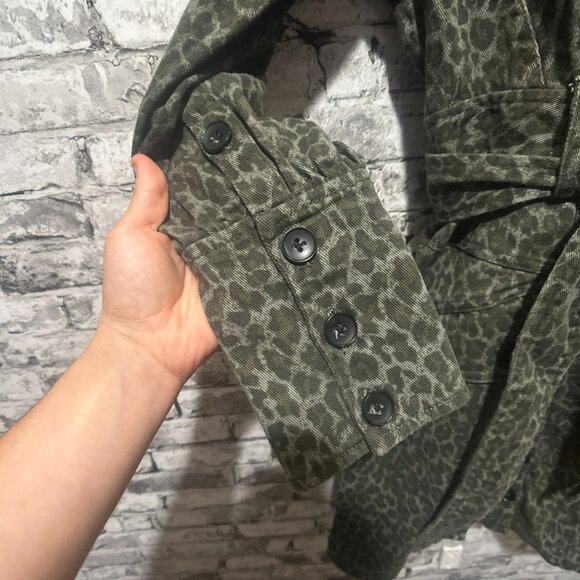 EUC Marissa Webb Mera Animal Print Cotton Canvas Jacket Womens Size 6 - Picture 4 of 15